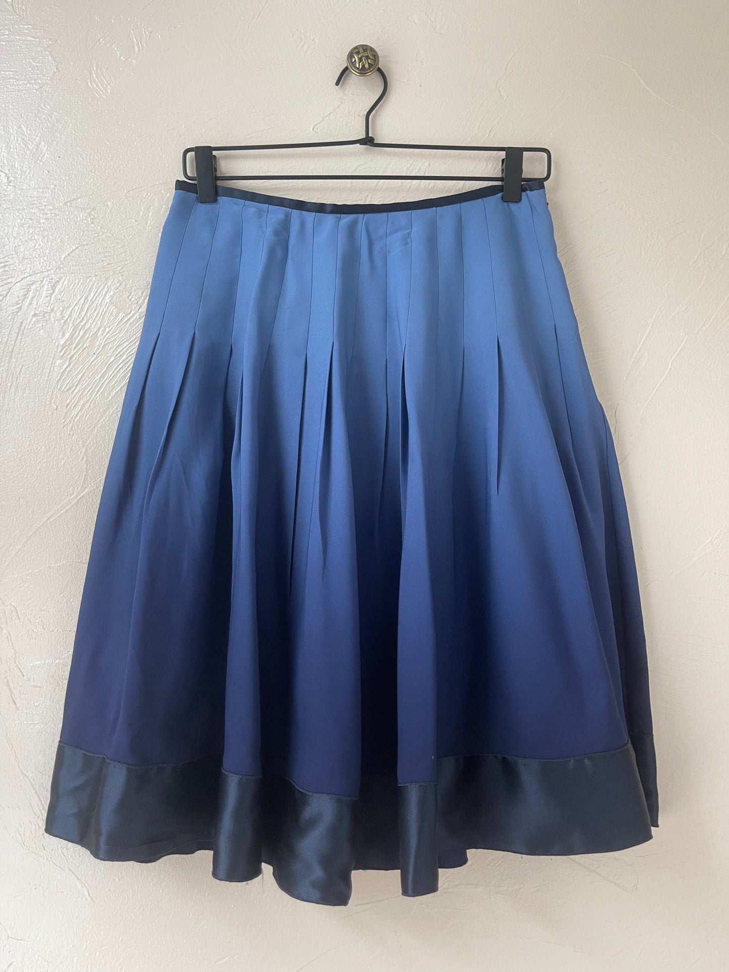 Blue Ombre Pleated Skirt