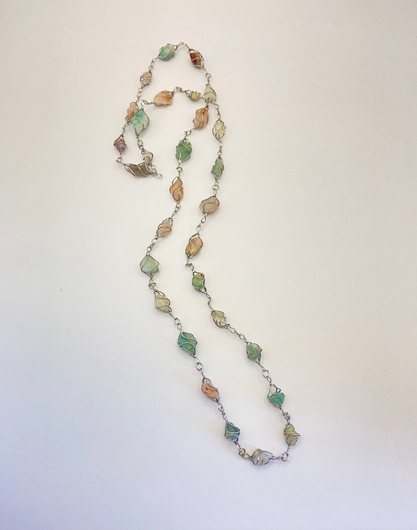 Wire-Wrapped Beads Necklace