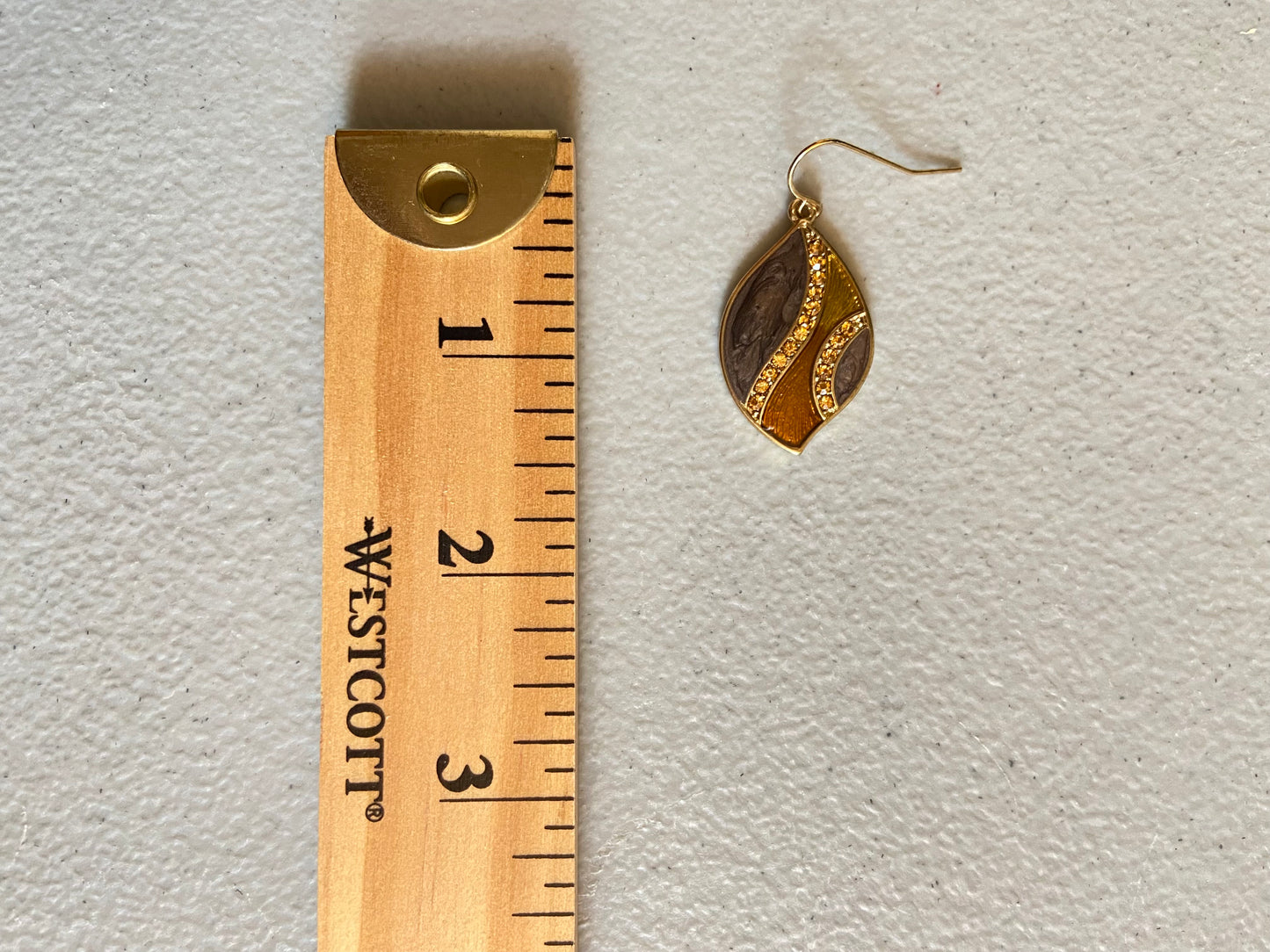 Gold Tone Metal Leaf Necklace/ Earrings Set