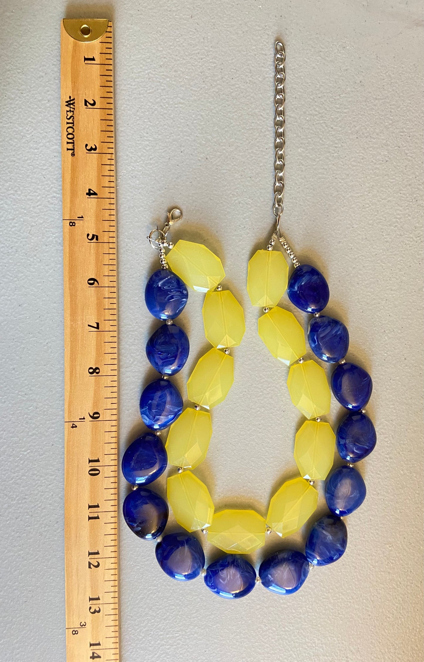 Lemon Yellow & Royal Blue Necklace