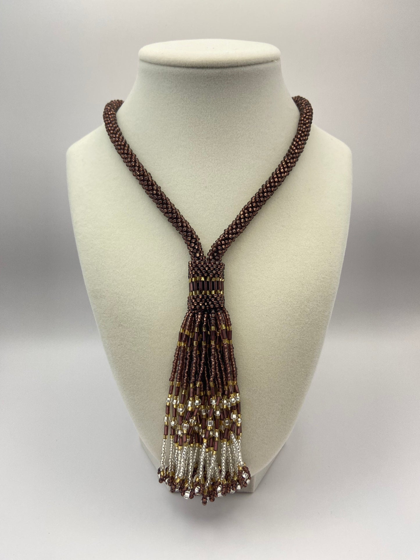 Bronze Tassel Charm Necklace
