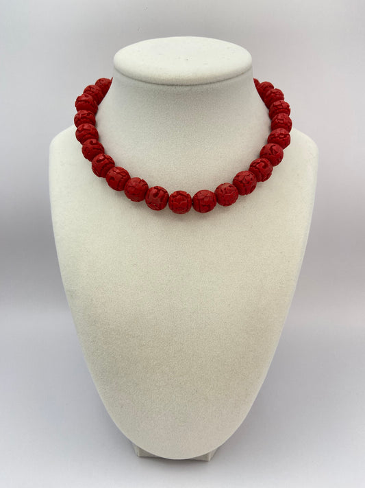 Carved Bead Necklace