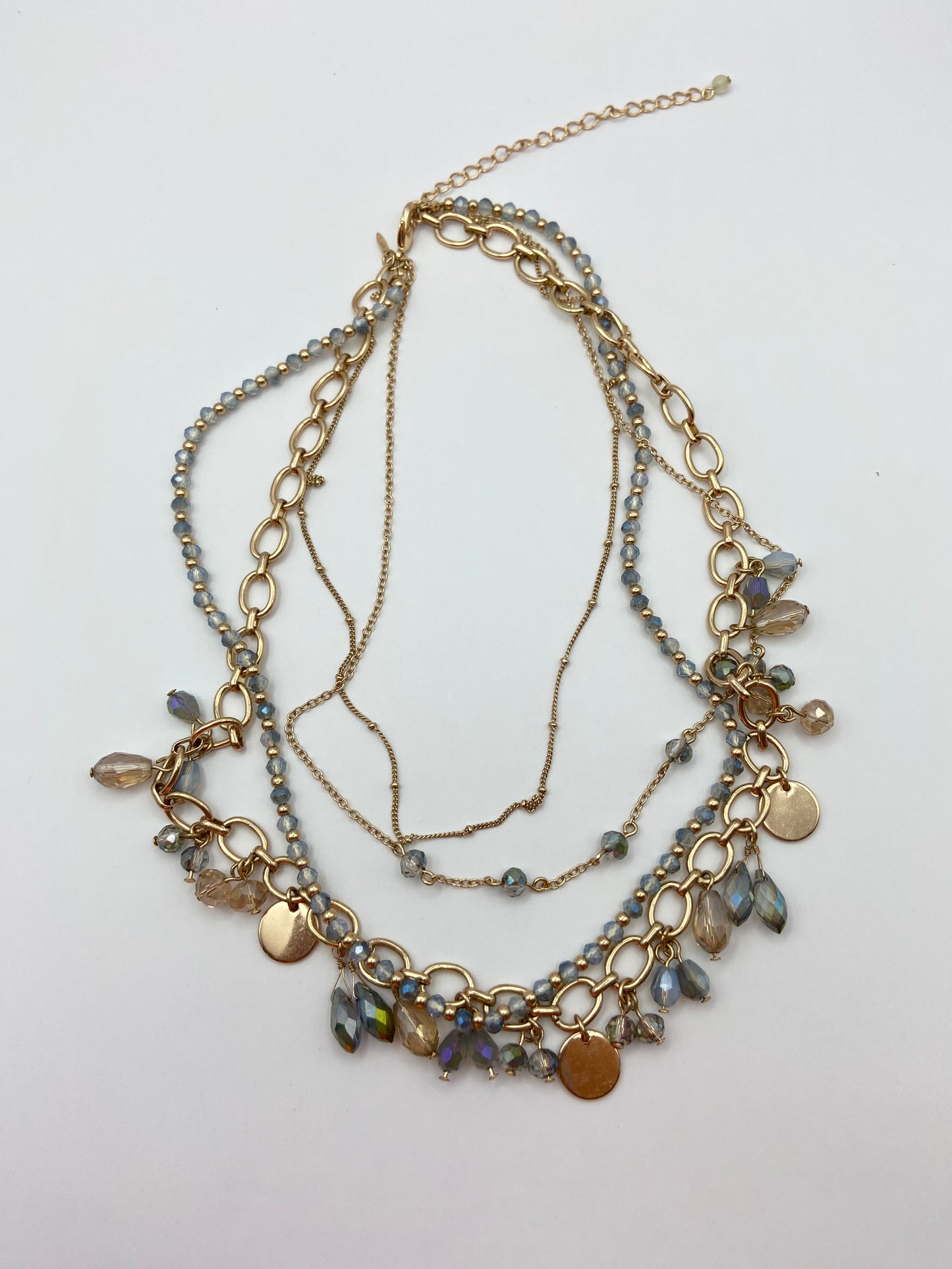 Gold & Blue Cascade Necklace