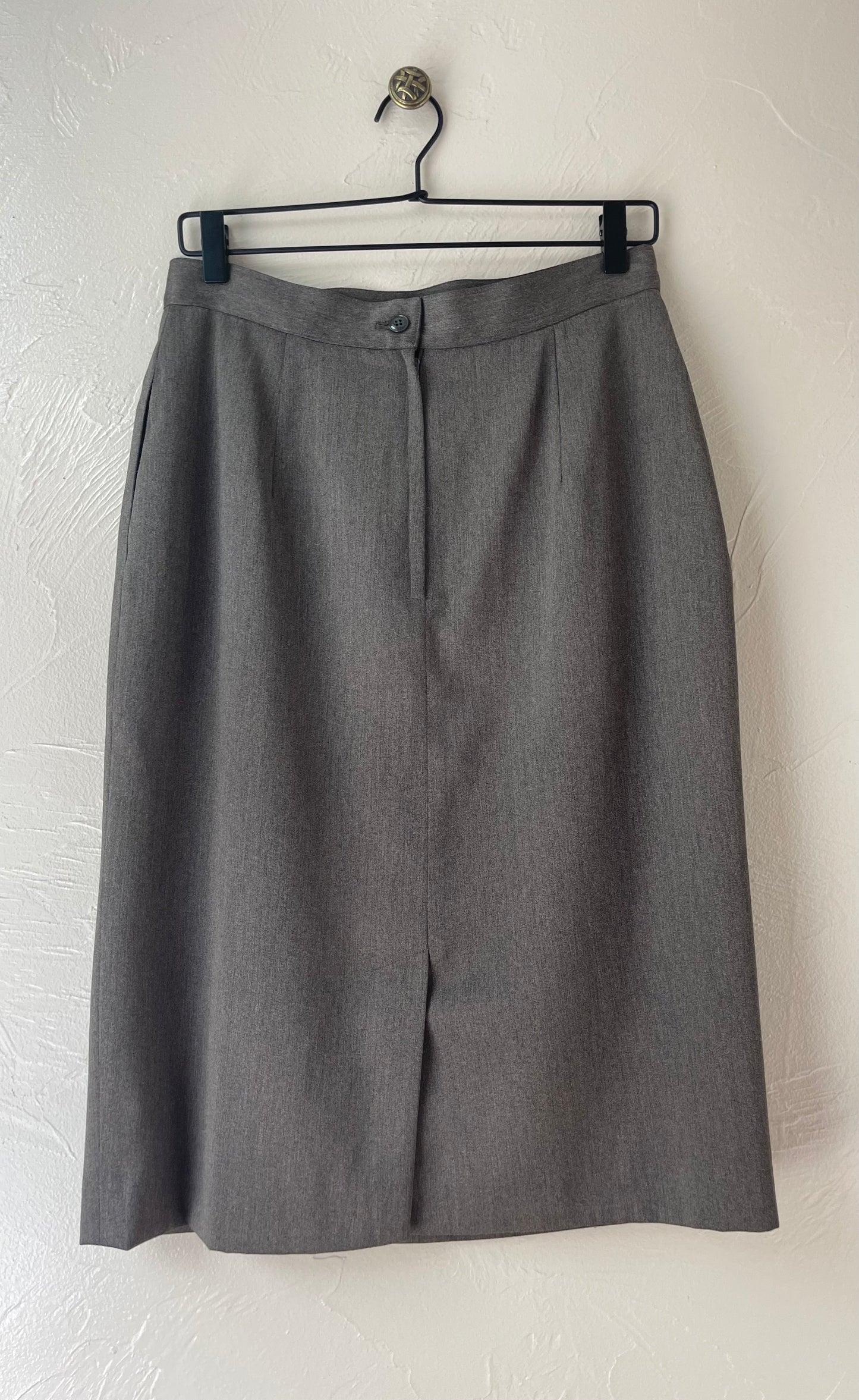 Gray Front Pleated Skirt