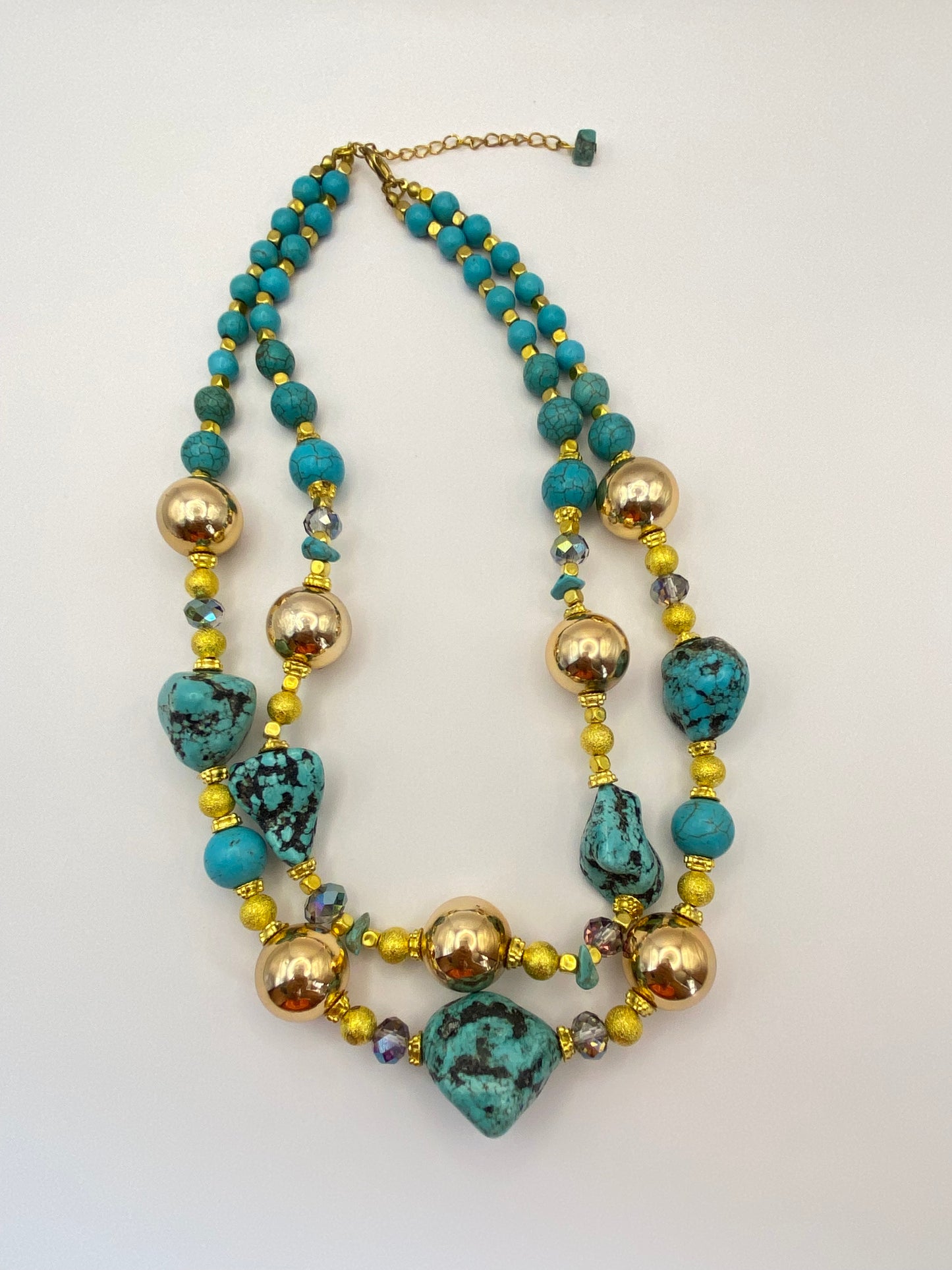 Bold Gold & Turquoise Necklace