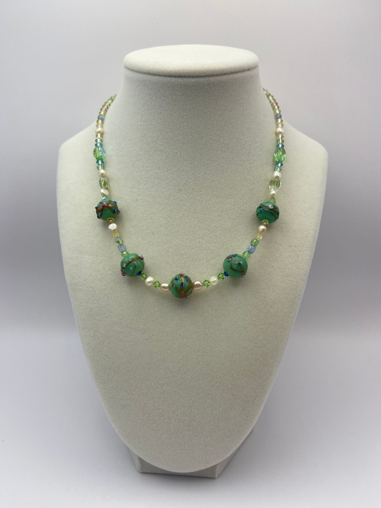 Green Marble Beads Necklace