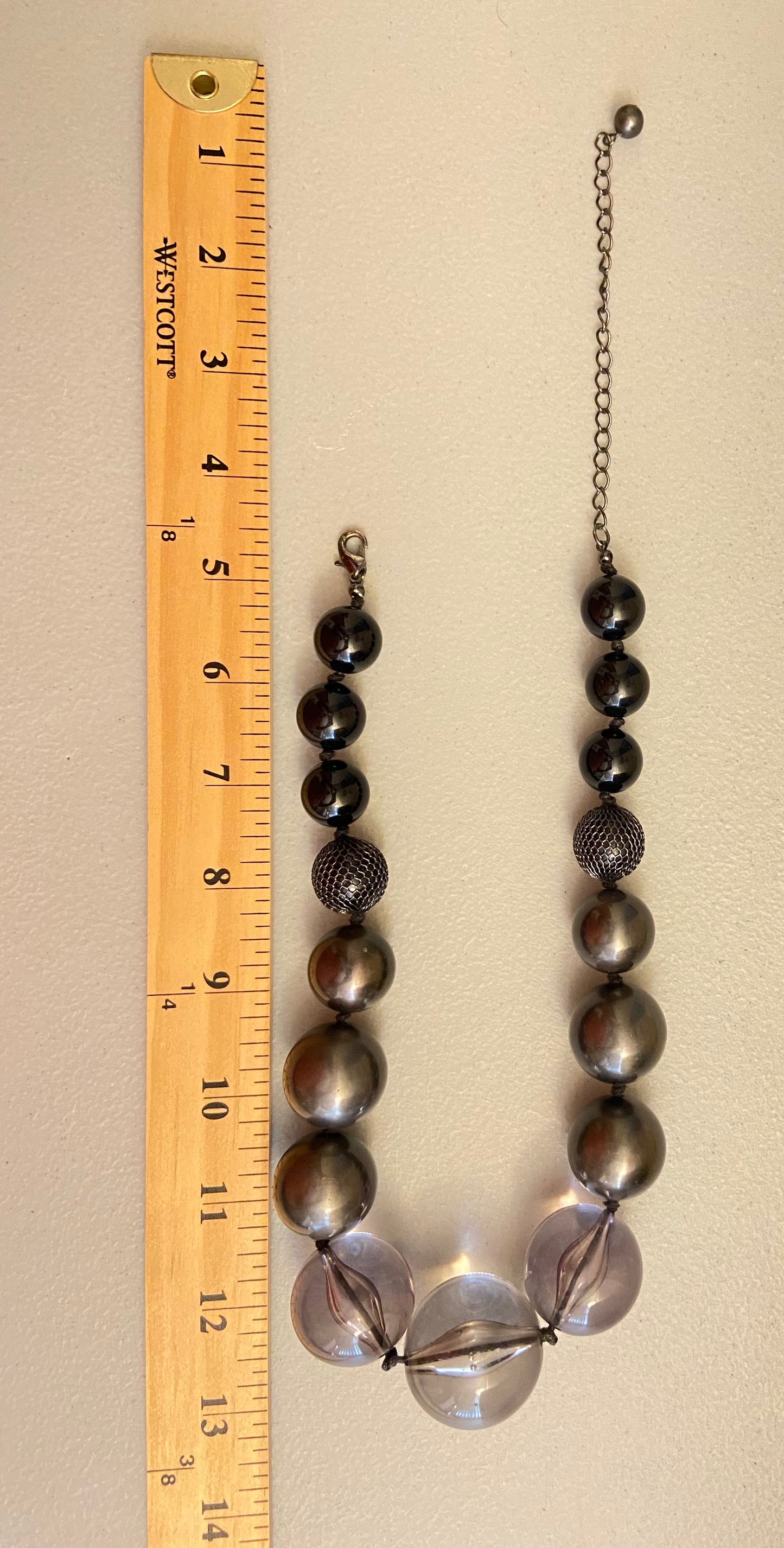 Smoky / Grey Big Beads Necklace