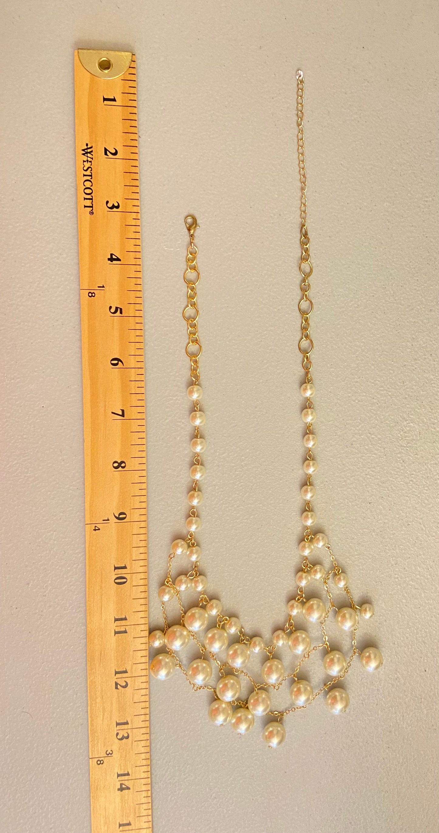 Faux Pearls Cascade Necklace