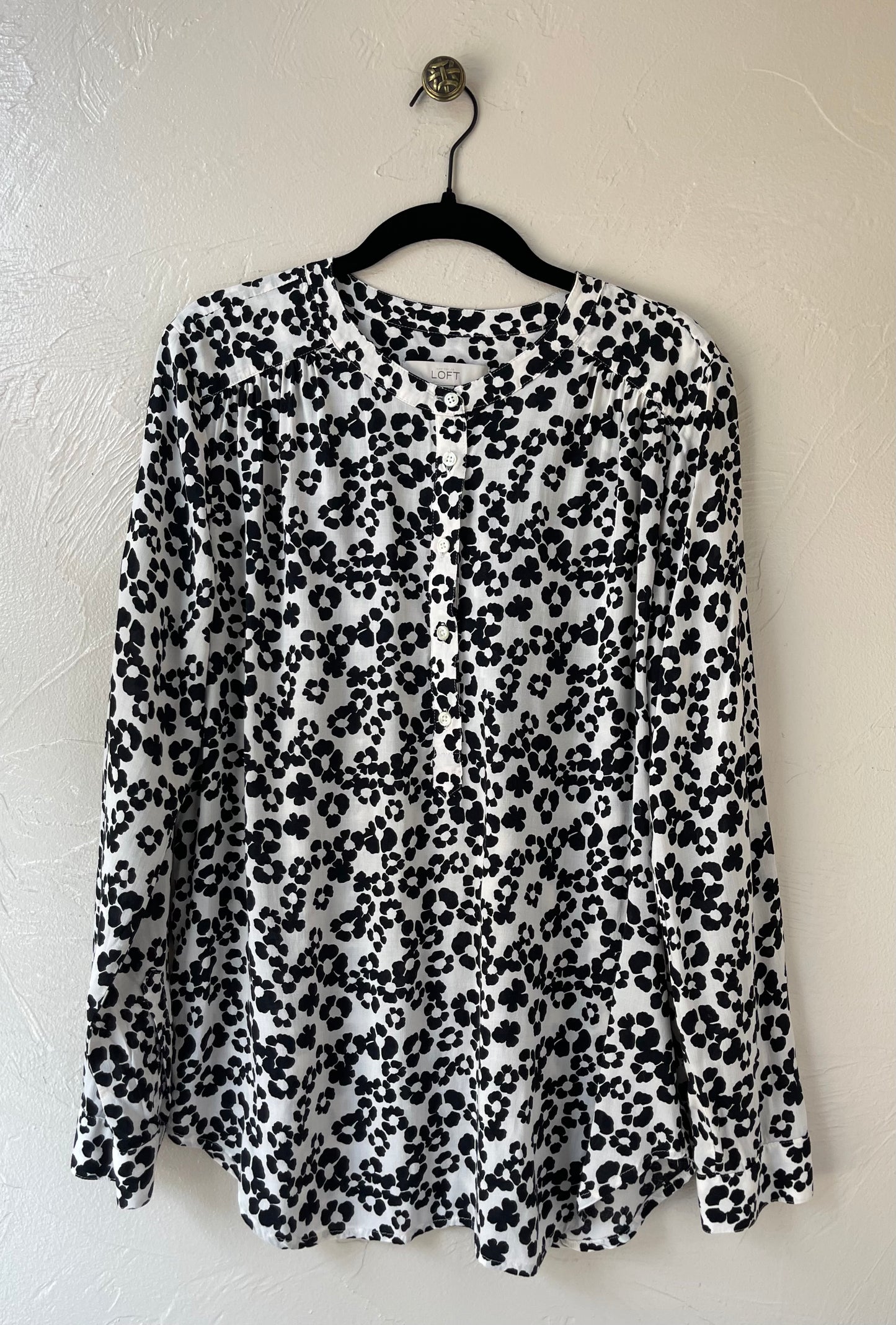 Half Buttoned Long Sleeve Blouse