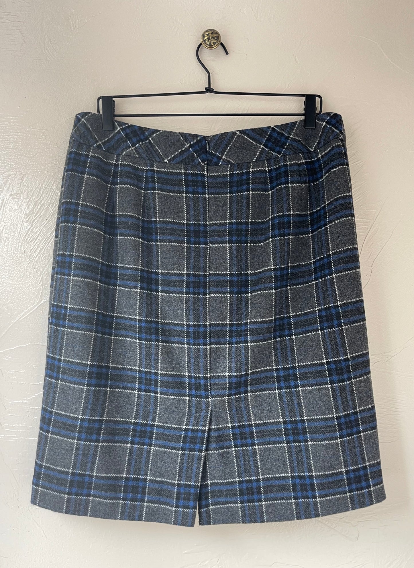 Blue & Gray Plaid Skirt