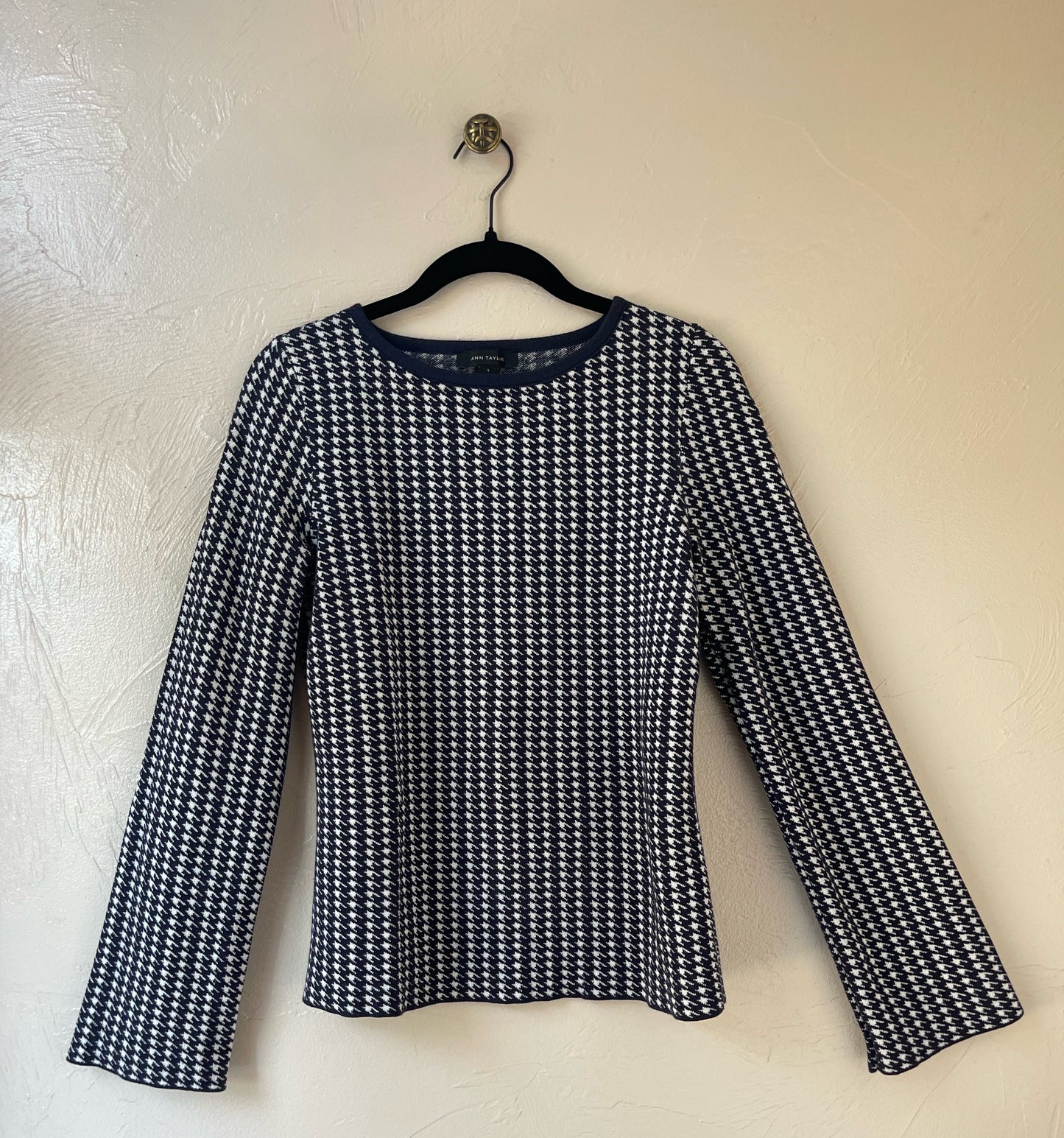 Cotton Houndstooth Sweater