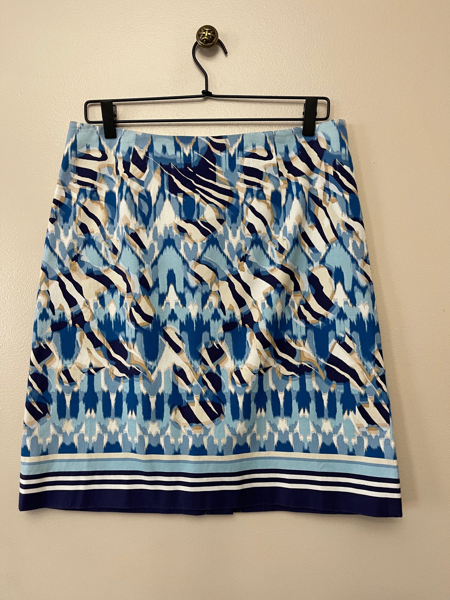 Beige & Blue Print Skirt