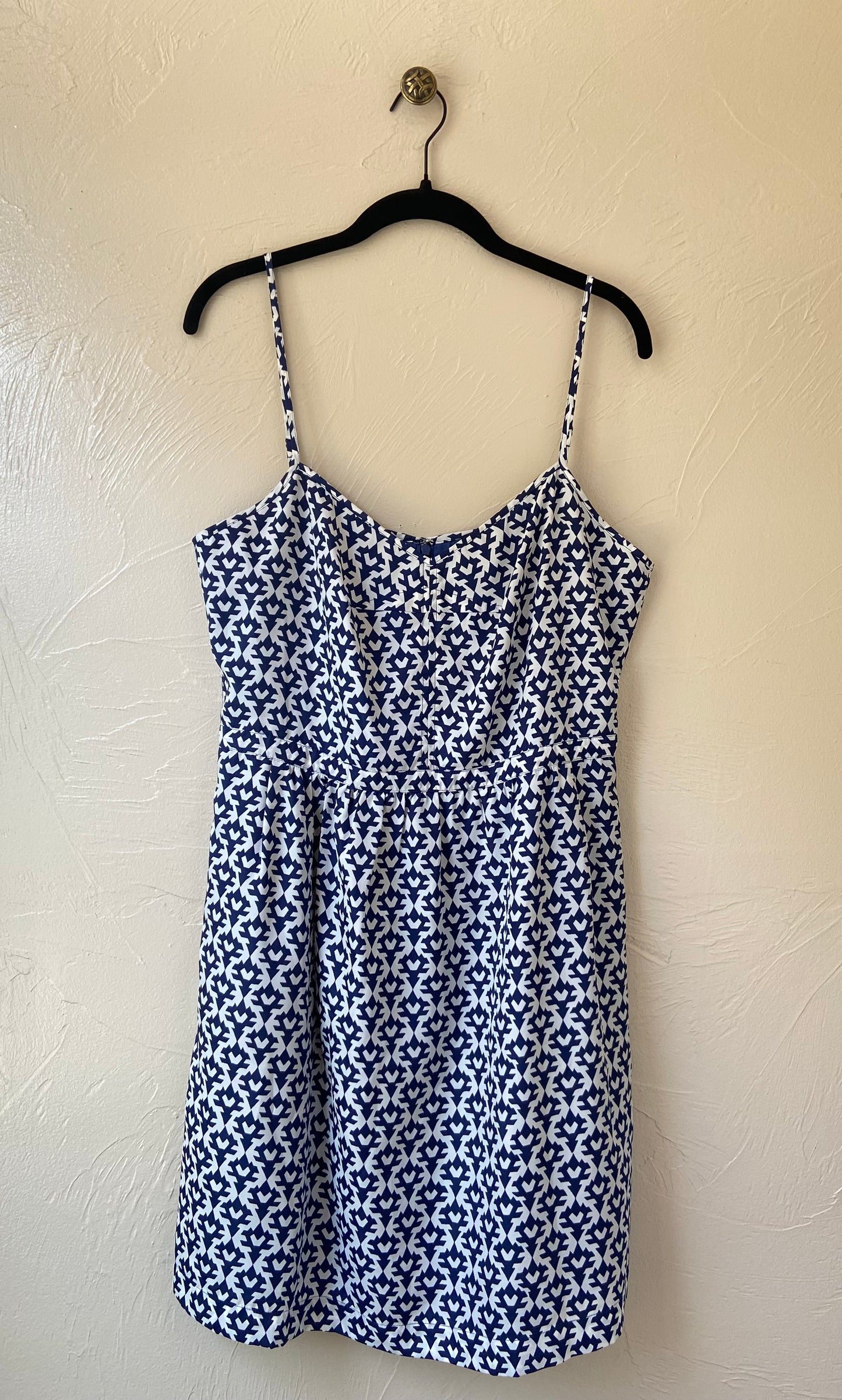 Abstract Navy Blue & White Summer Dress