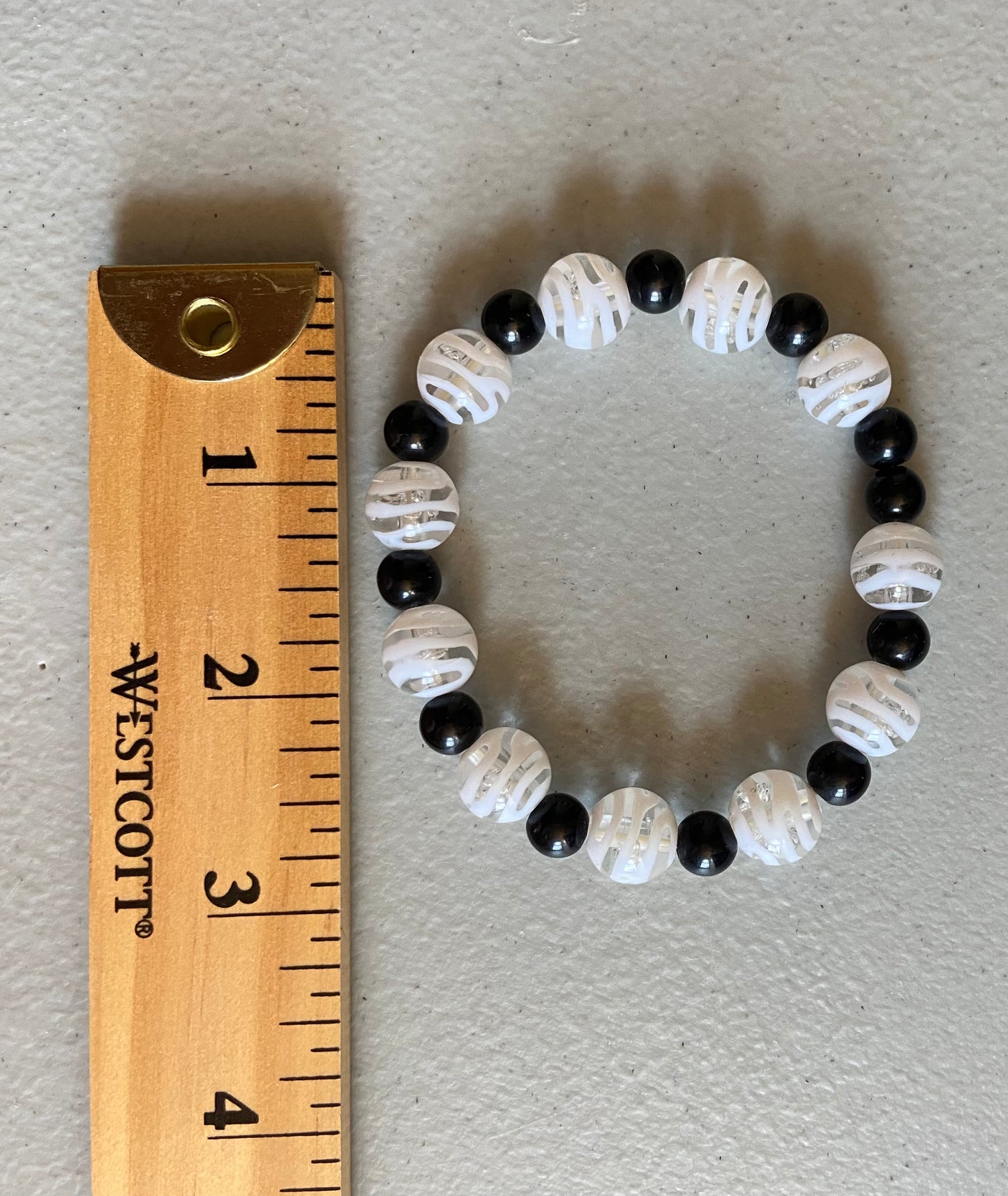 Black & Clear /White beads Bracelet