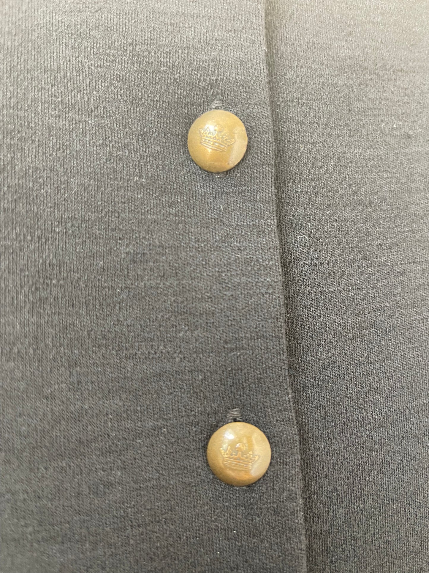 Black Wool Dress W/Gold Buttons