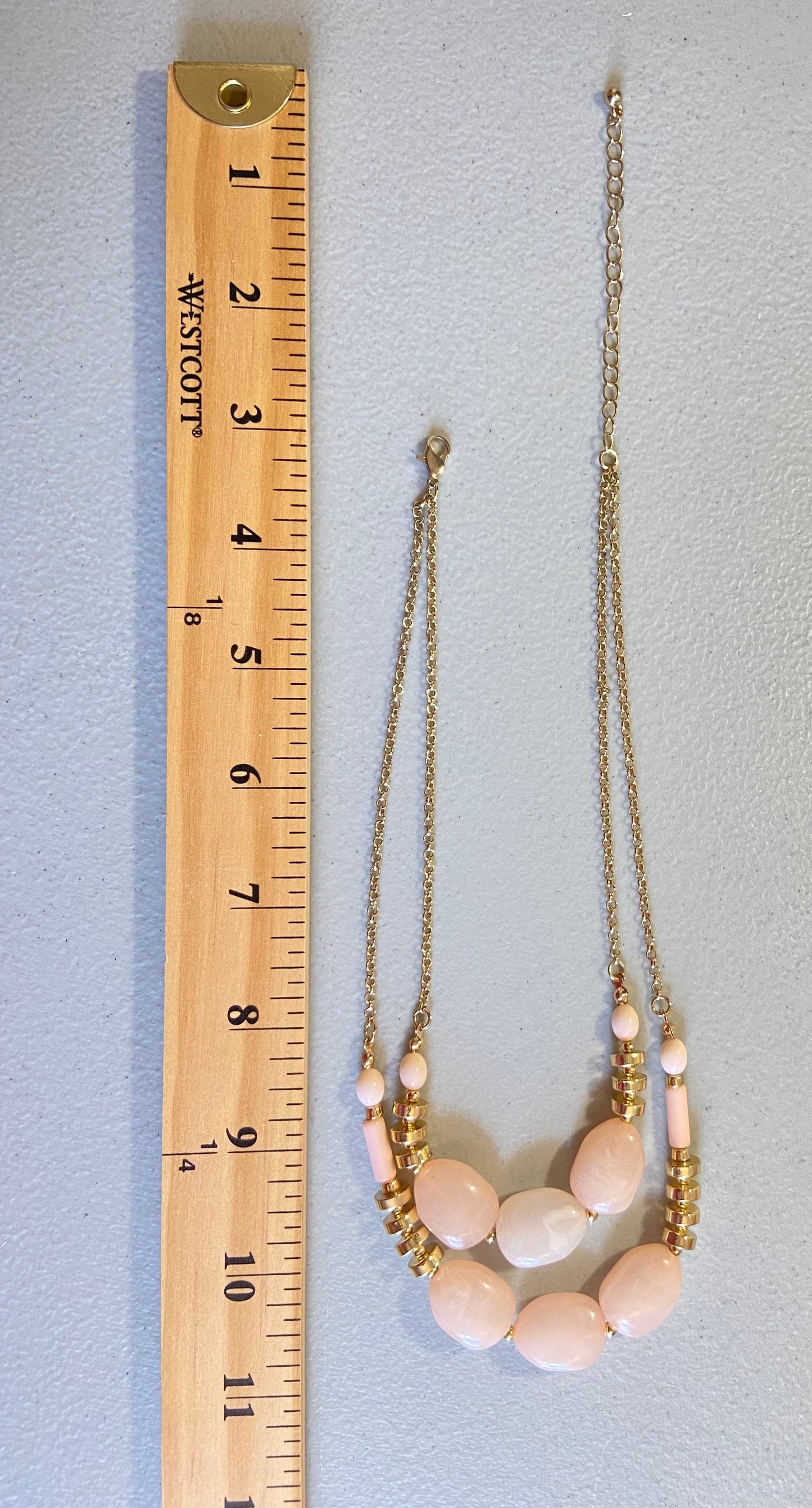 Gold Tone Beaded Multi Layer Necklace