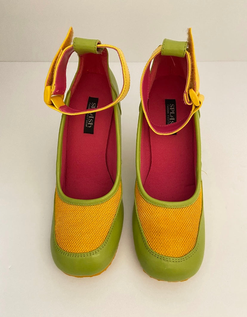 Unique Green & Yellow Heels