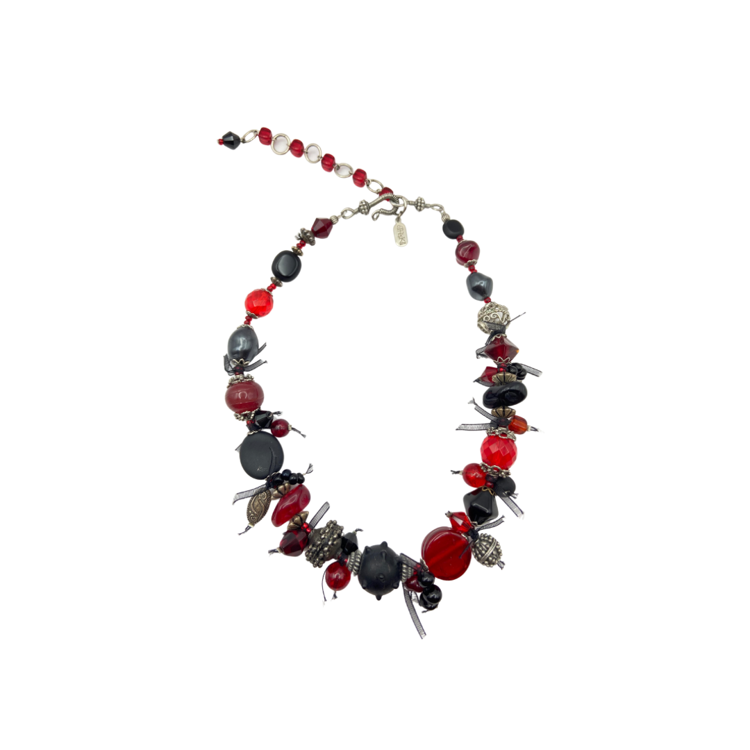 Black / Red / Silver Necklace