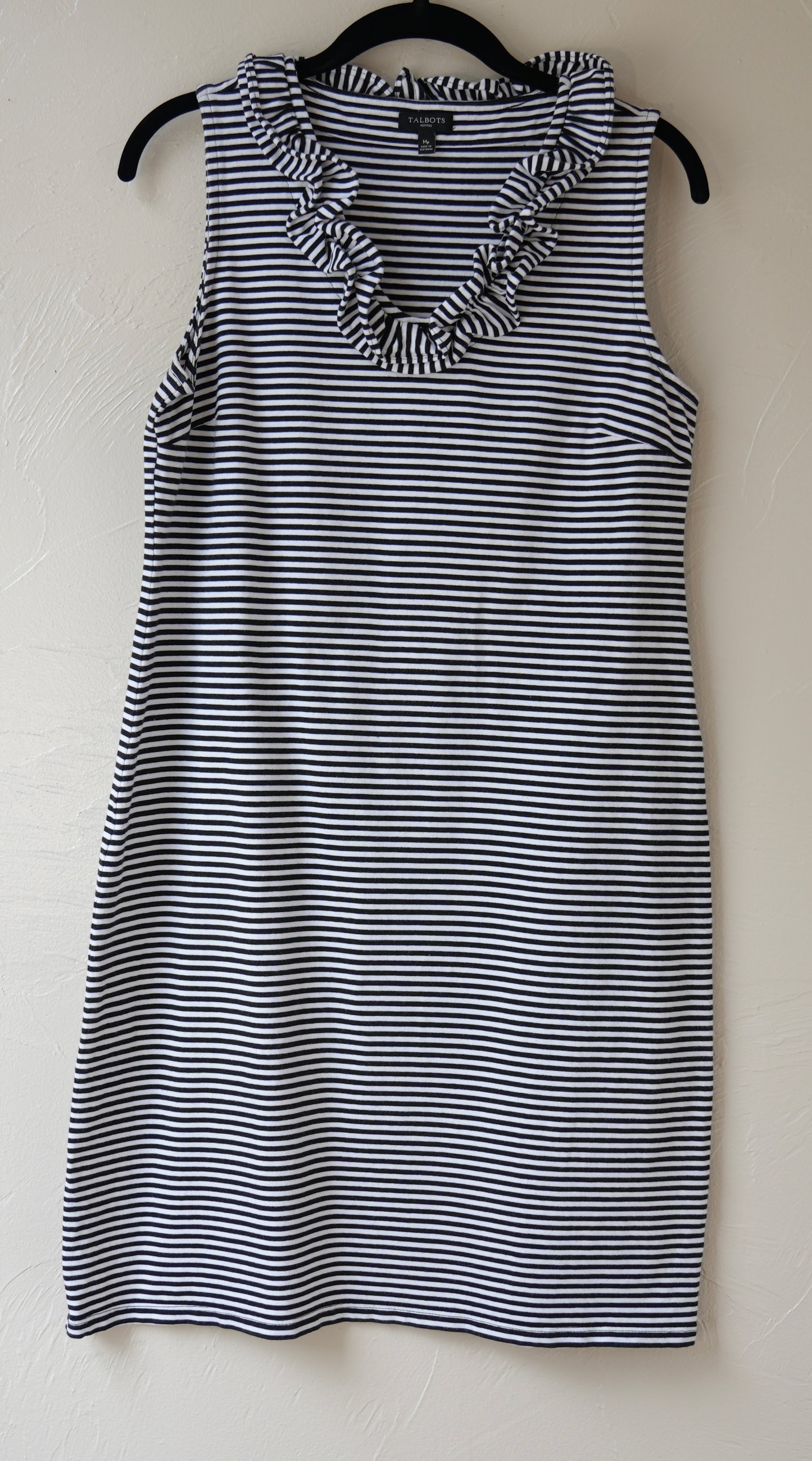 Stripe Ruffle Neck Summer Dress